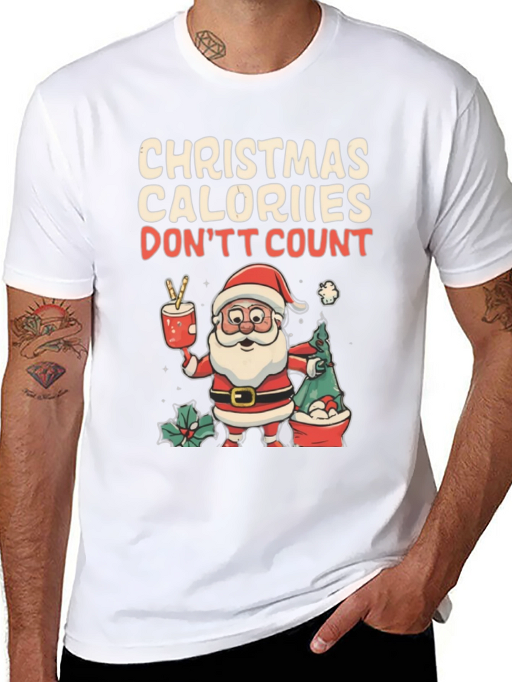 Christmas Calories T-Shirt Holiday Santa Tee