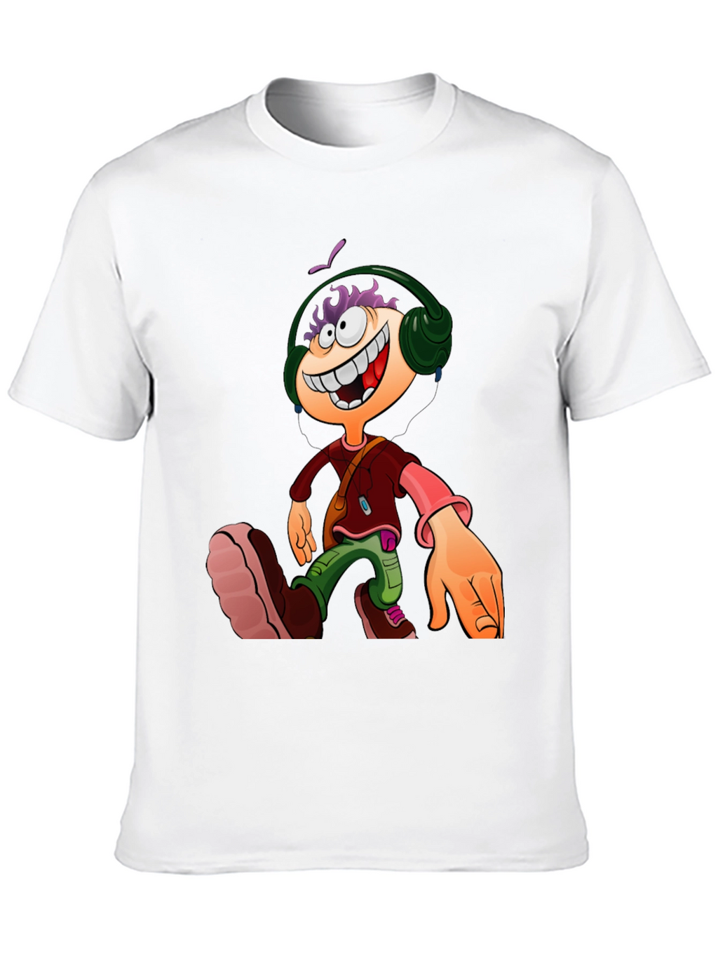 Cartoon Character Graphic Tee - Black Casual T-Shirt