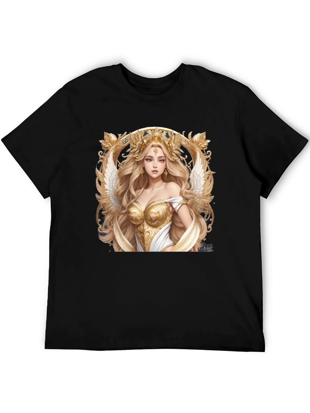 Angelic Goddess Graphic Tee - Black