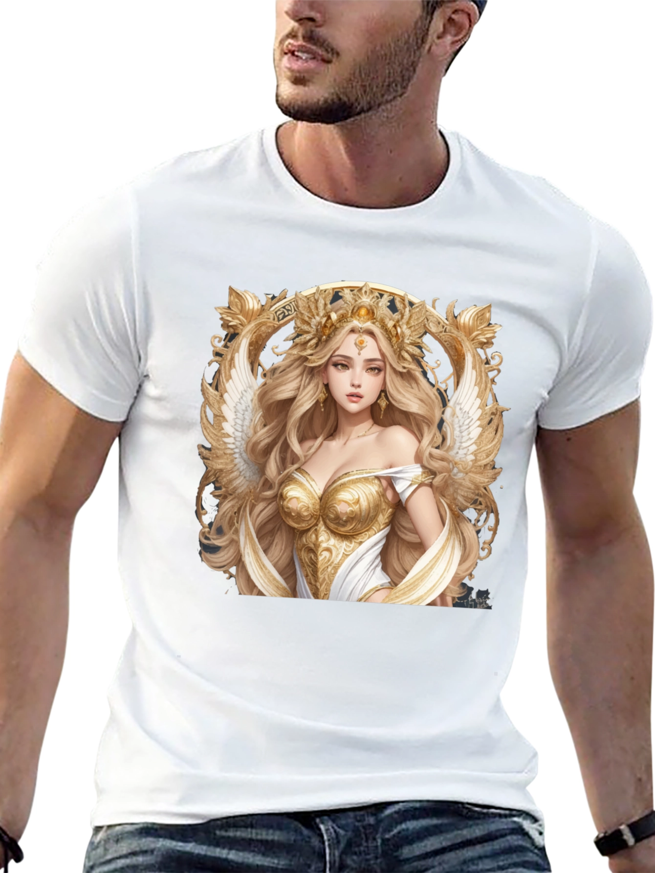 Angelic Goddess Graphic Tee - Black
