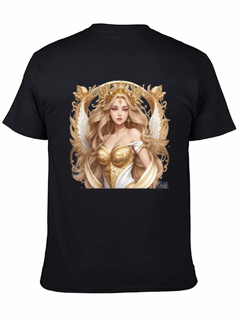 Angelic Goddess Graphic Tee - Black