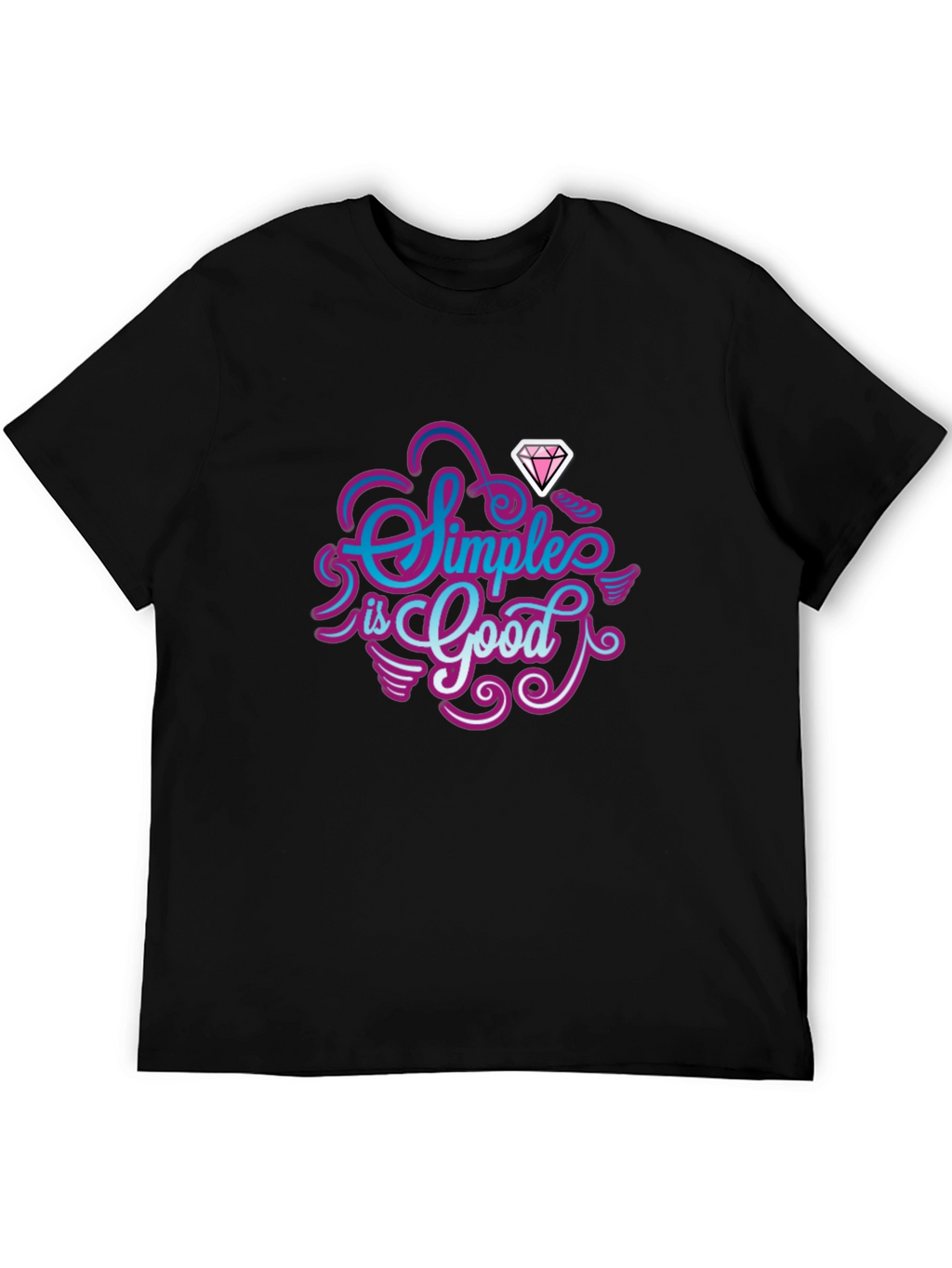 Simple is Good Graphic Tee - Mens Black T-Shirt