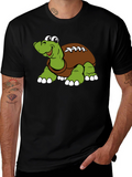 Cartoon Football Turtle Graphic T-Shirt
