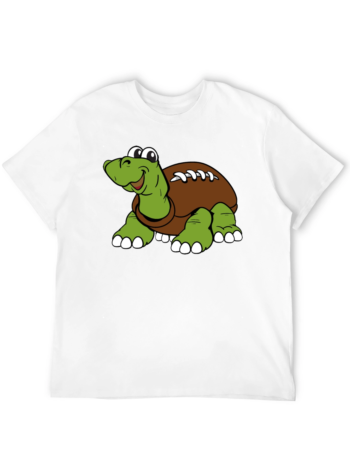 Cartoon Football Turtle Graphic T-Shirt