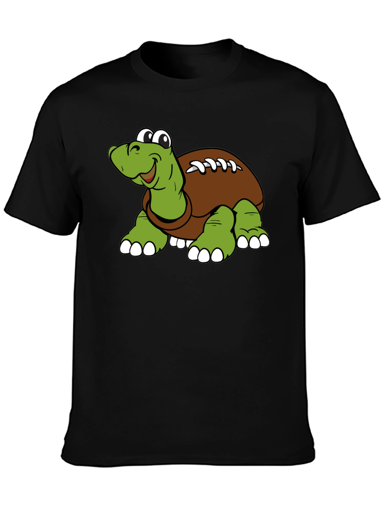 Cartoon Football Turtle Graphic T-Shirt