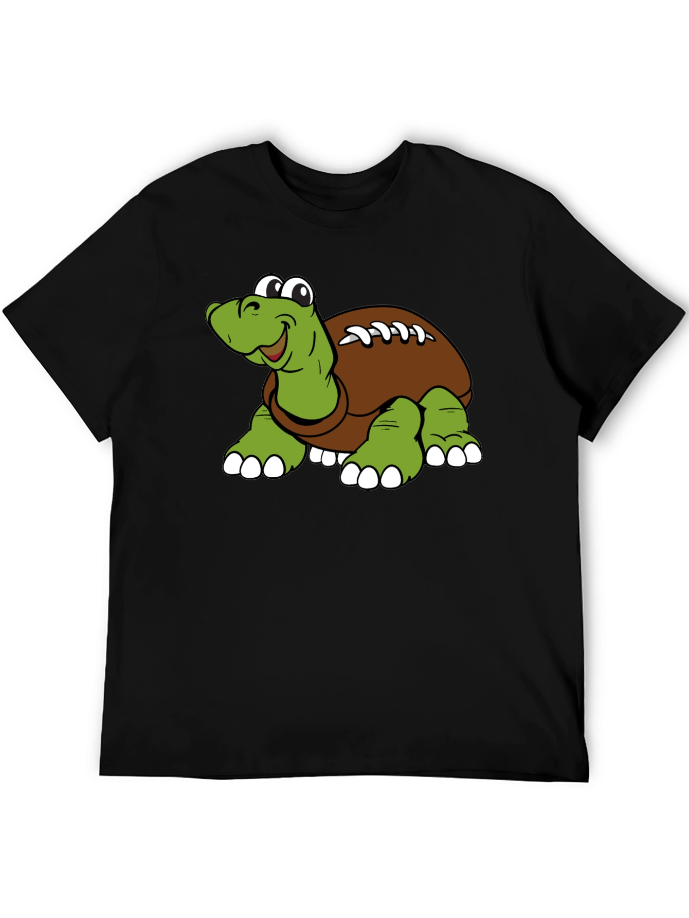 Cartoon Football Turtle Graphic T-Shirt