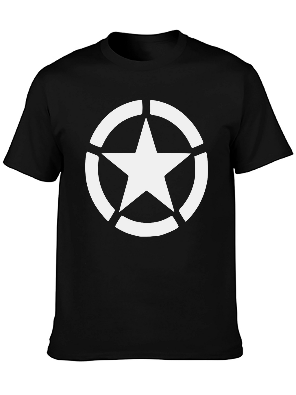 Star Graphic Tee - Black Cotton Casual T-Shirt