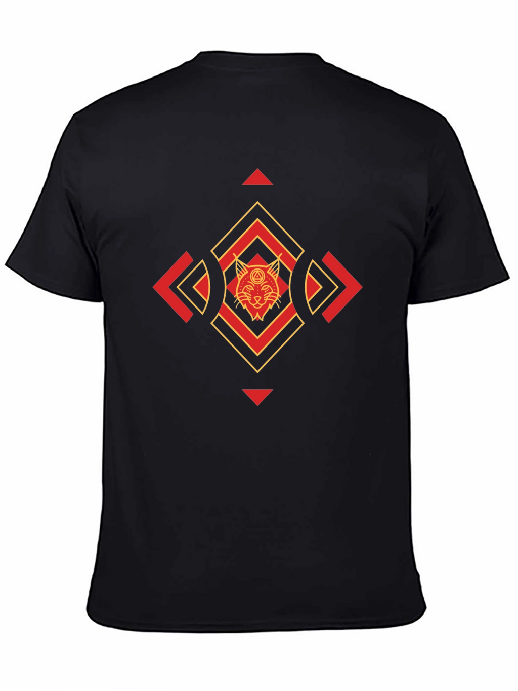 Geometric Cat Graphic Tee - Cool & Stylish