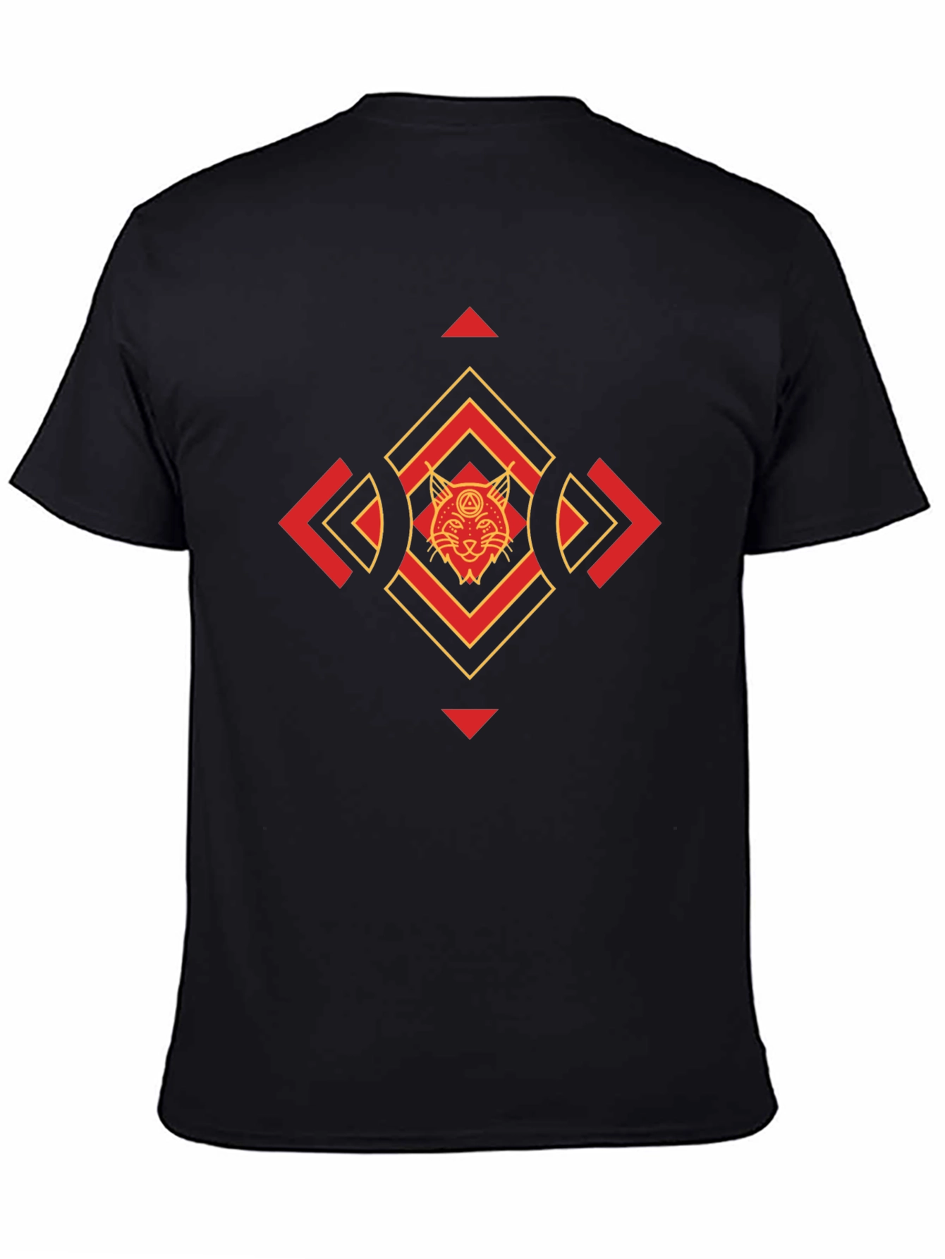 Geometric Cat Graphic Tee - Cool & Stylish