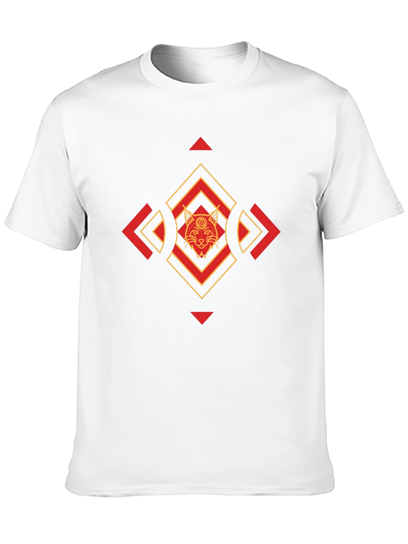 Geometric Cat Graphic Tee - Cool & Stylish