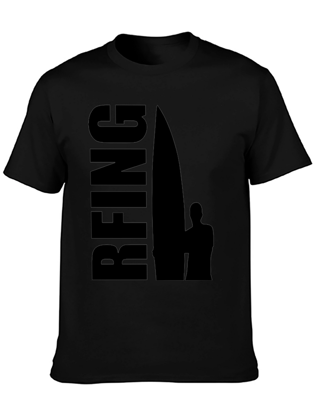 Black Surfing Graphic T-Shirt