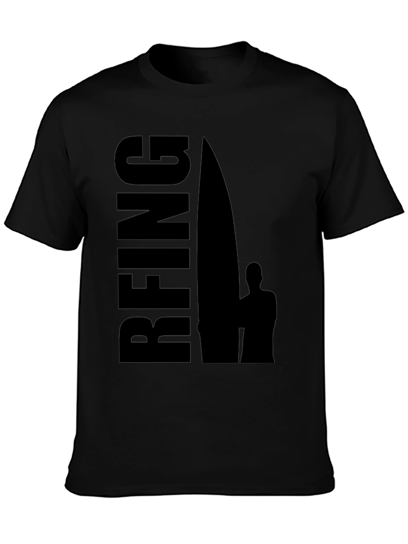 Black Surfing Graphic T-Shirt