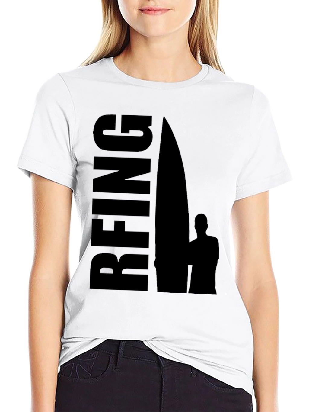 Black Surfing Graphic T-Shirt