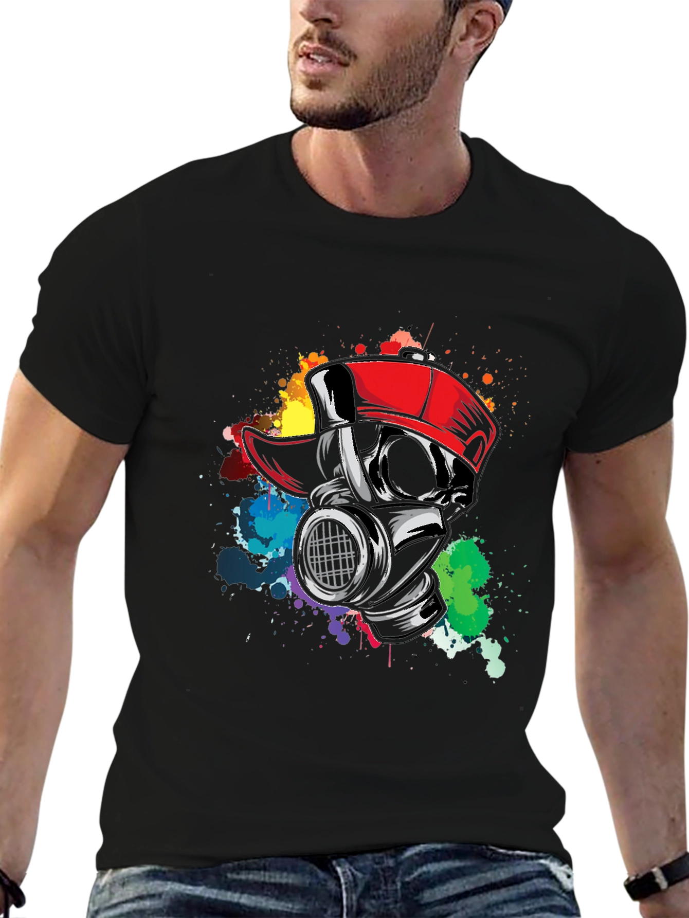 Gas Mask Graffiti Tee - Urban Style