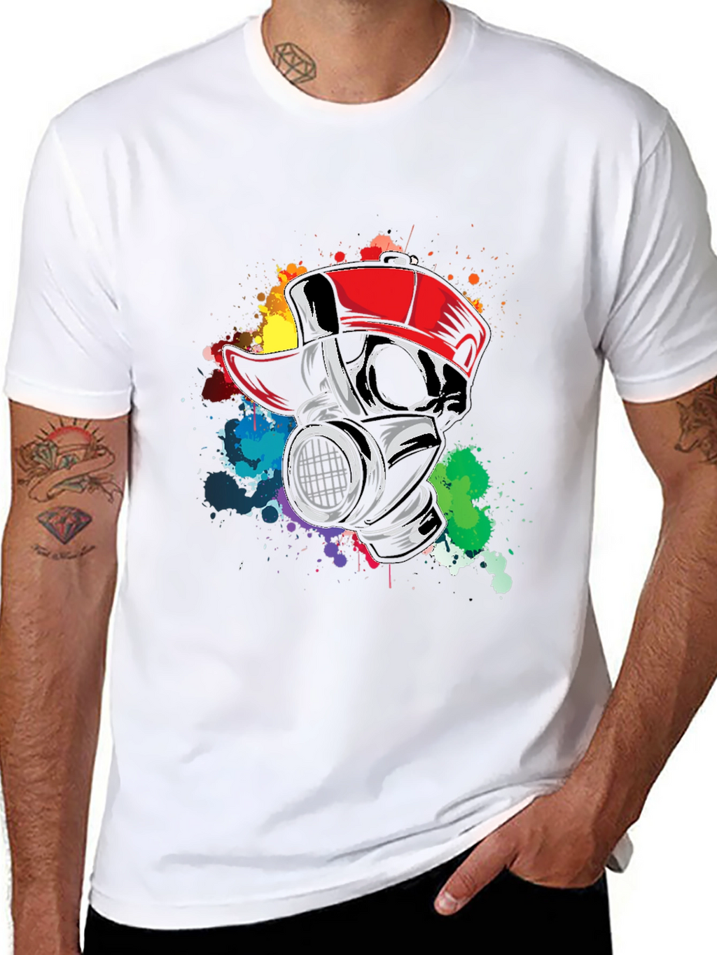 Gas Mask Graffiti Tee - Urban Style