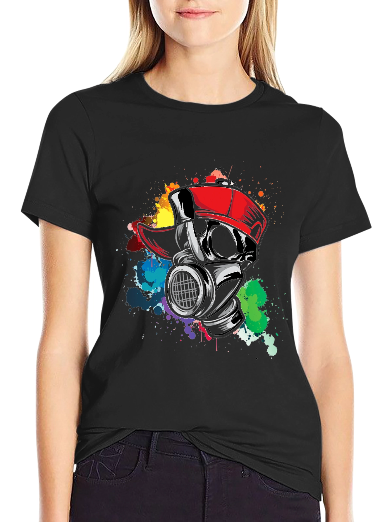 Gas Mask Graffiti Tee - Urban Style