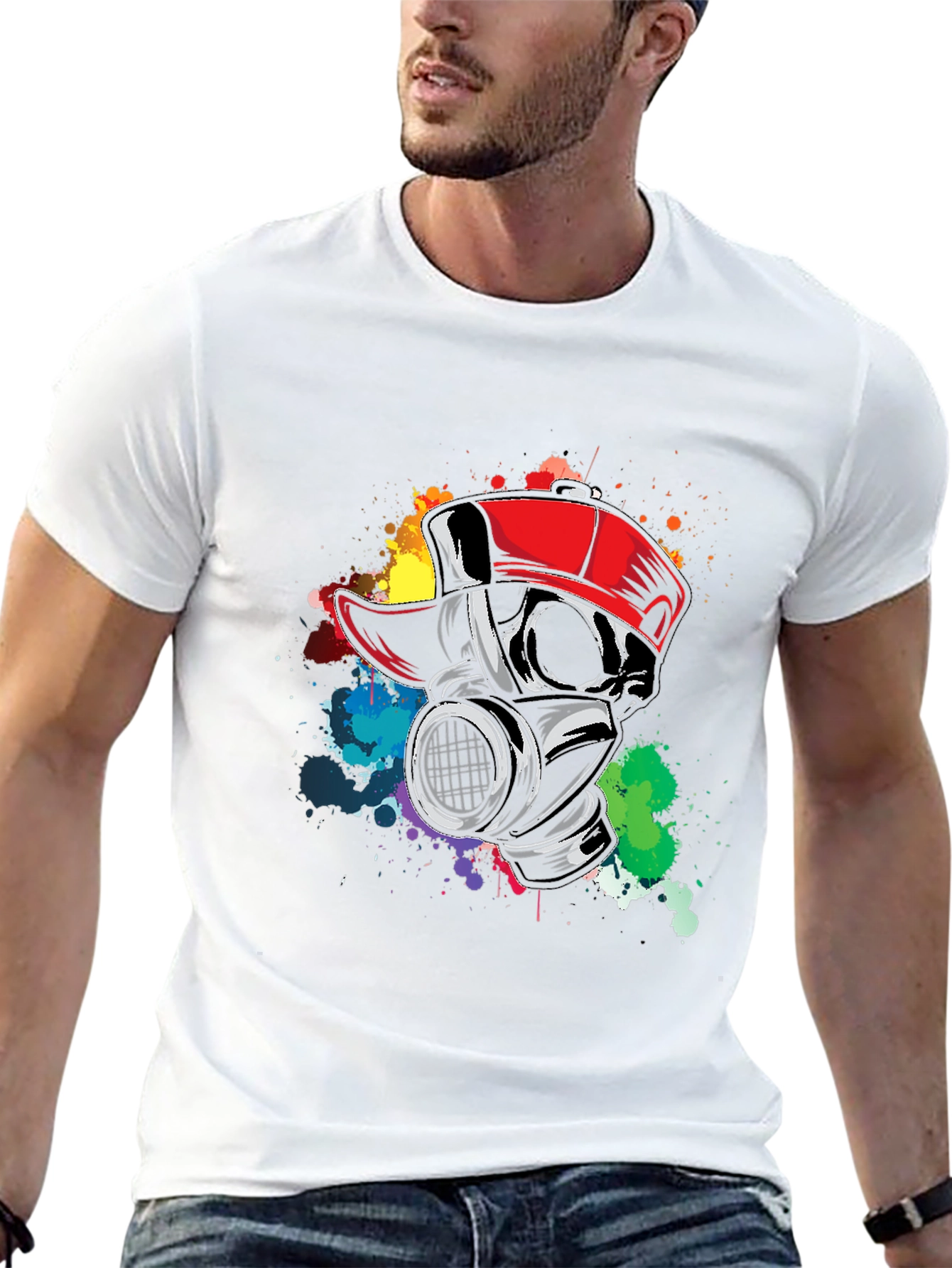 Gas Mask Graffiti Tee - Urban Style