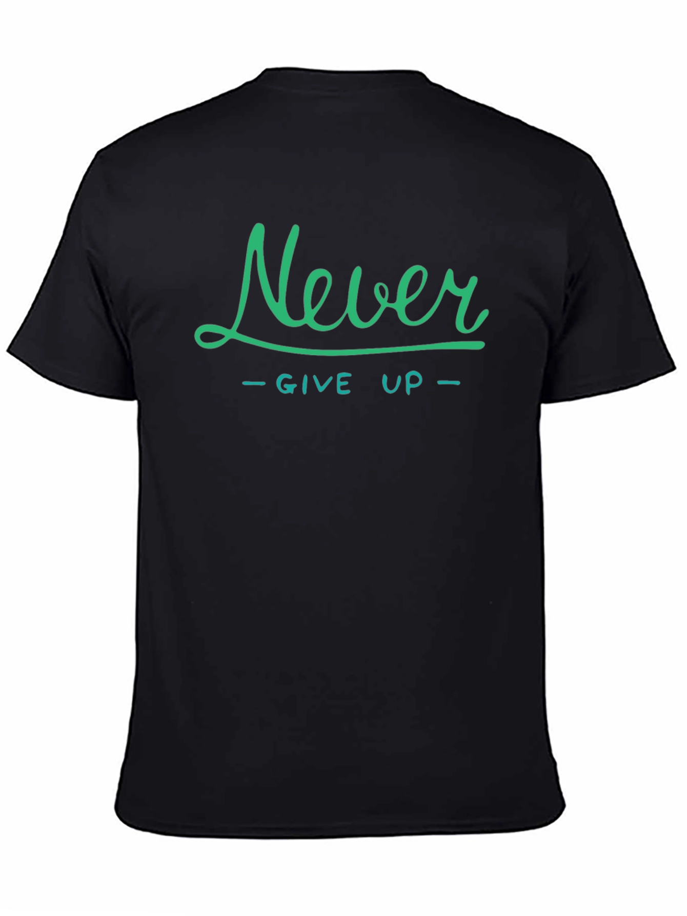 Never Give Up Graphic Tee - Black