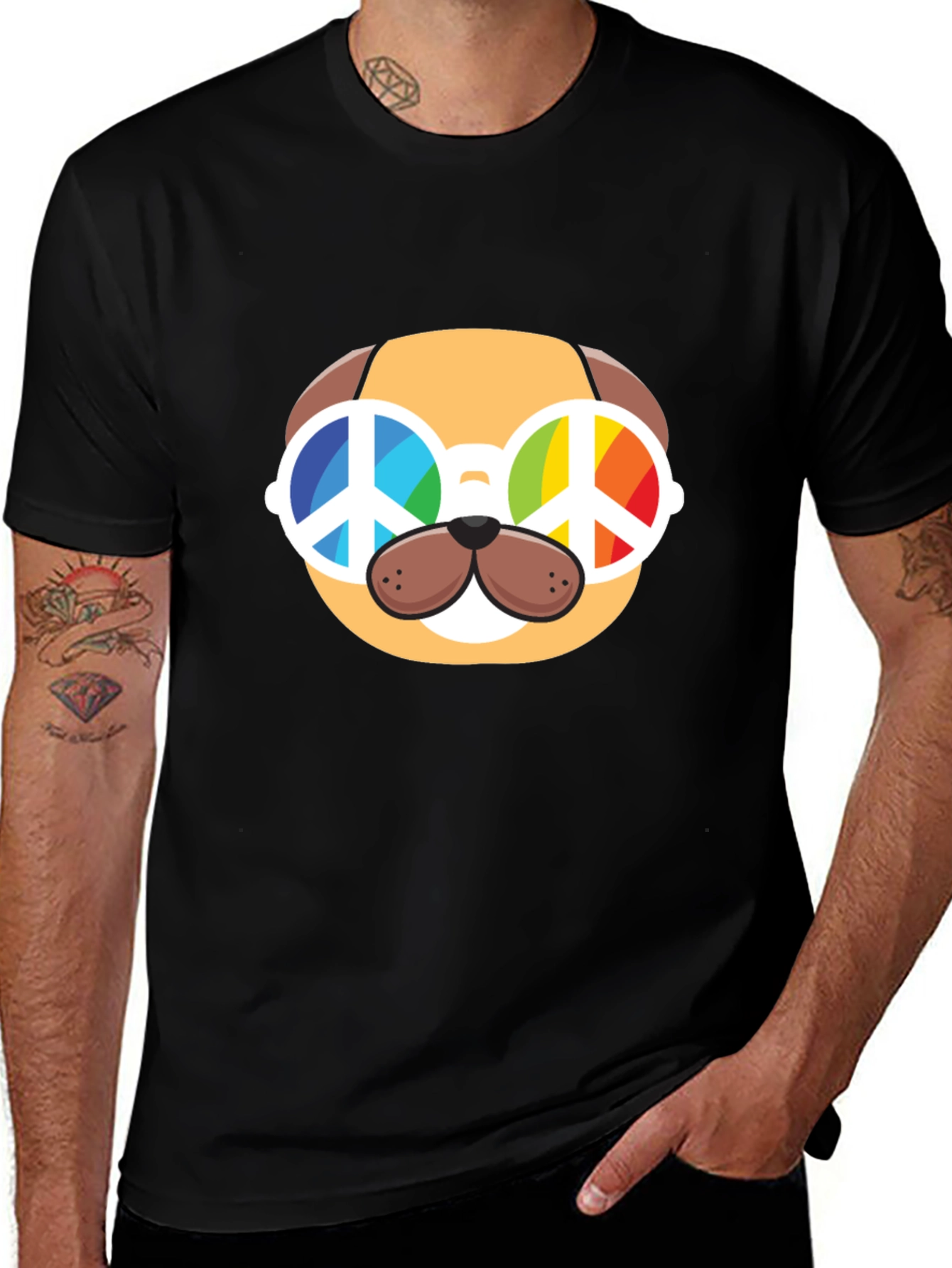 Peace Dog Graphic Tee - Cute Animal Lover Shirt
