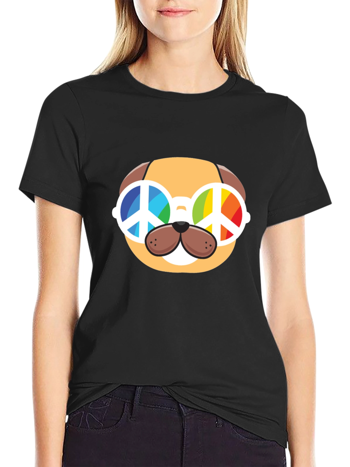 Peace Dog Graphic Tee - Cute Animal Lover Shirt