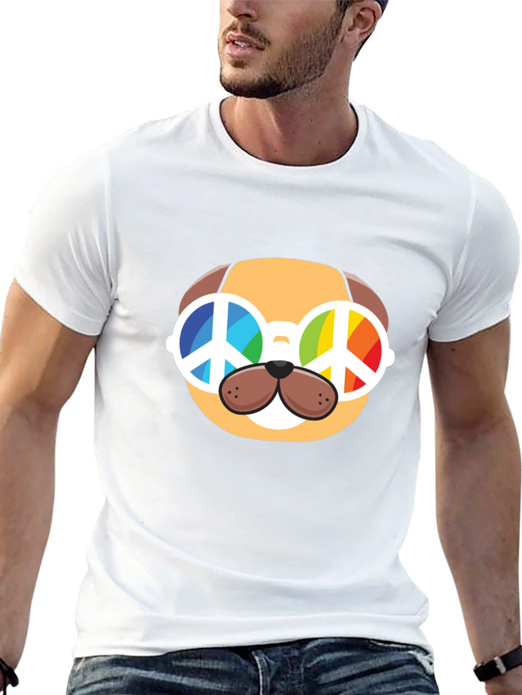 Peace Dog Graphic Tee - Cute Animal Lover Shirt