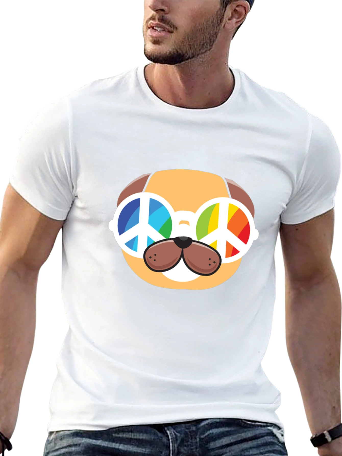 Peace Dog Graphic Tee - Cute Animal Lover Shirt