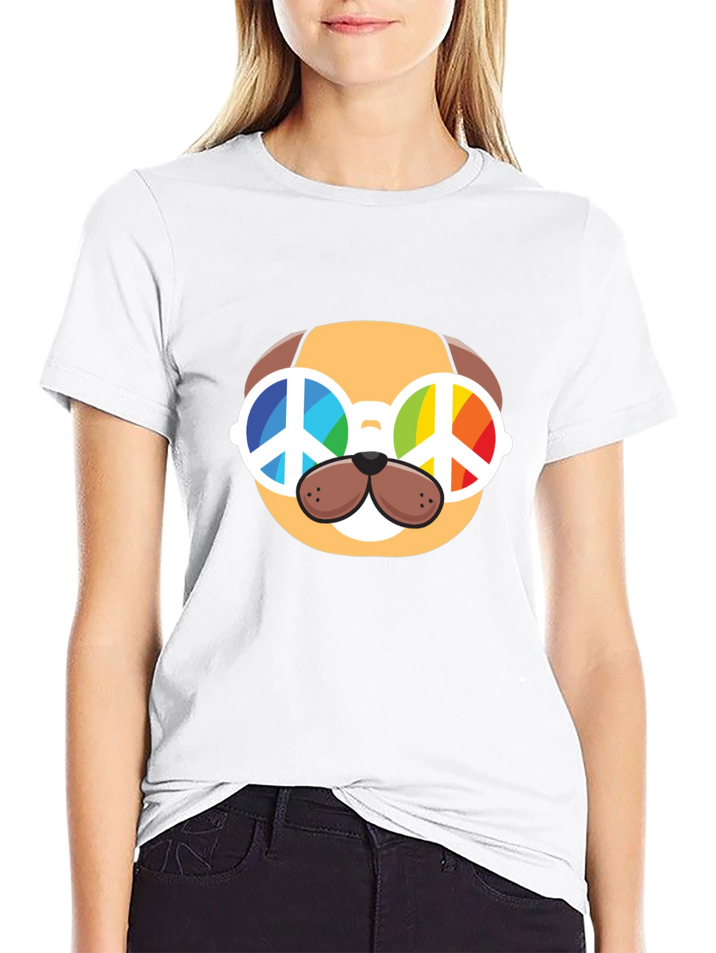 Peace Dog Graphic Tee - Cute Animal Lover Shirt
