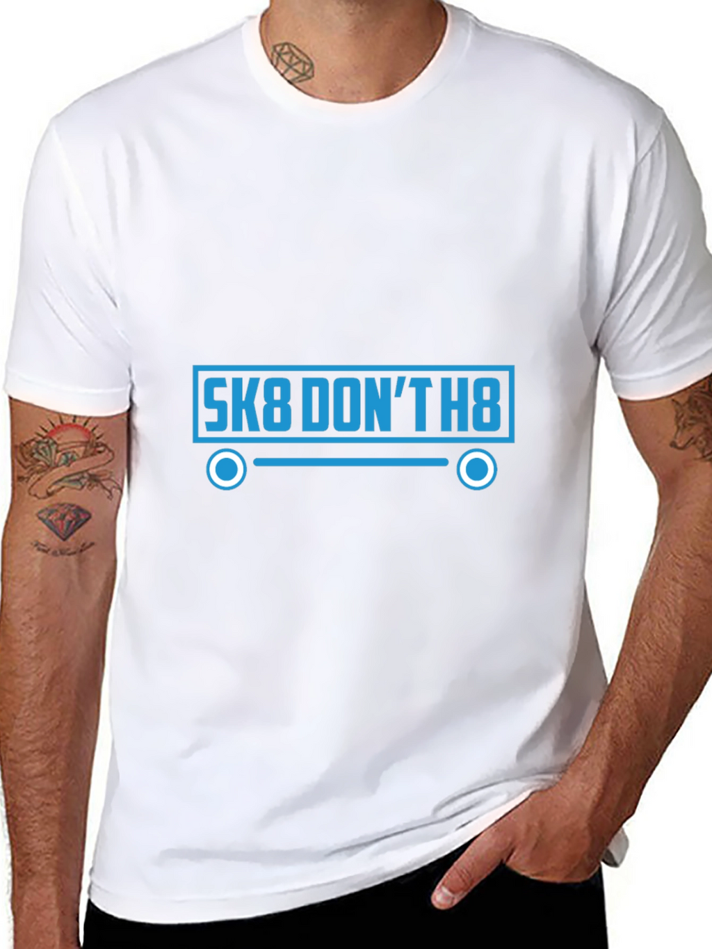 Sk8 Dont H8 Graphic Tee - Black