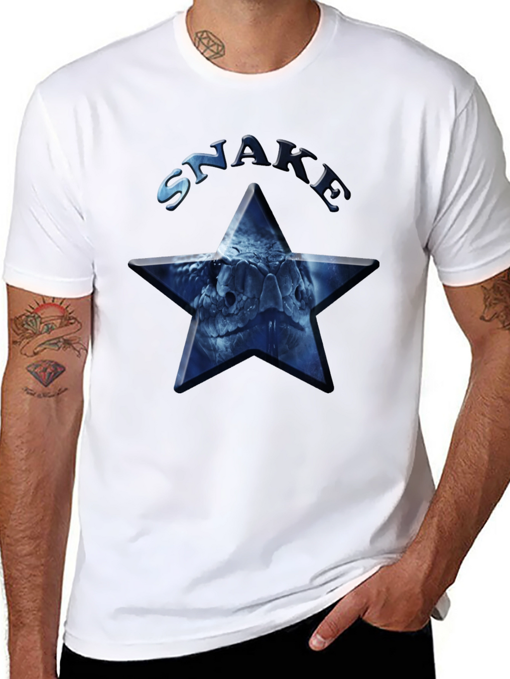Snake Star Graphic Tee - Mens Black T-Shirt
