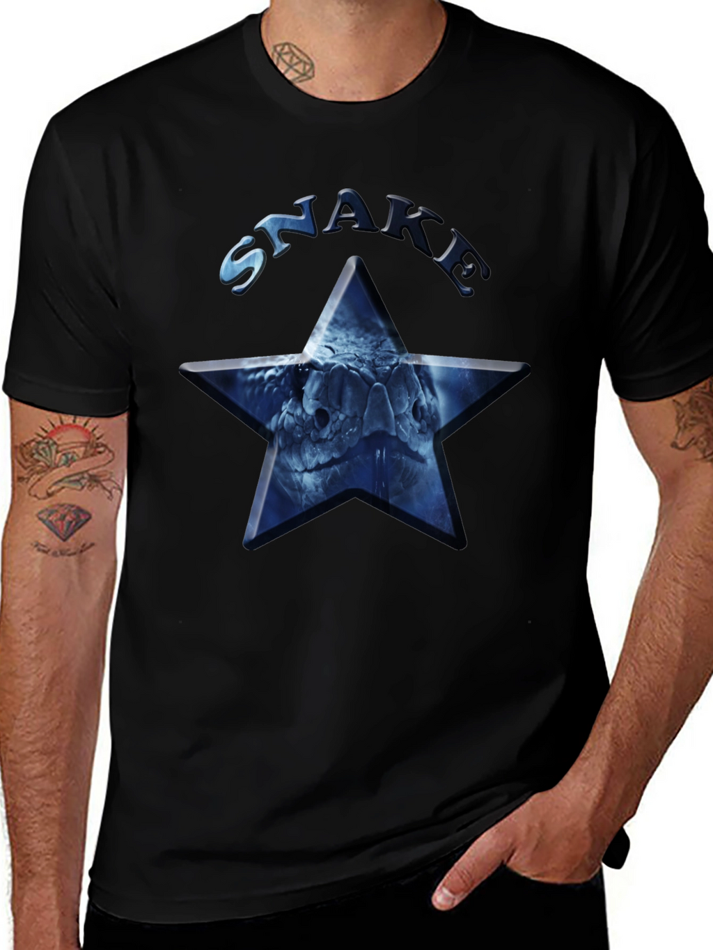Snake Star Graphic Tee - Mens Black T-Shirt