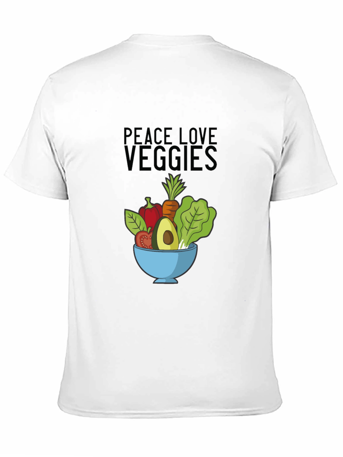 Peace Love Veggies Black T-Shirt