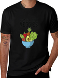 Peace Love Veggies Black T-Shirt