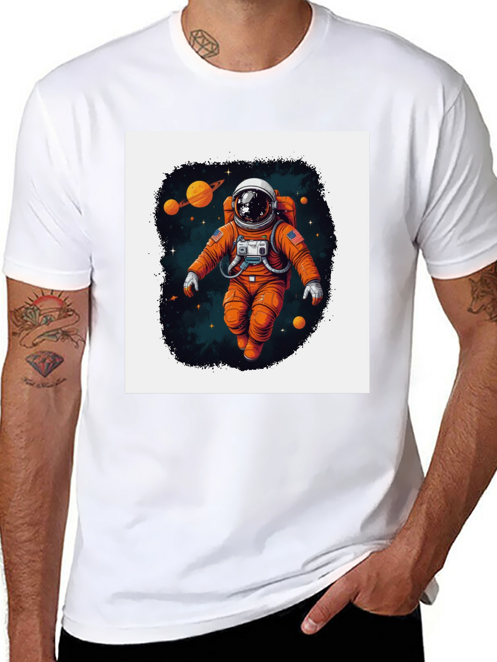 Astronaut in Space Graphic T-Shirt