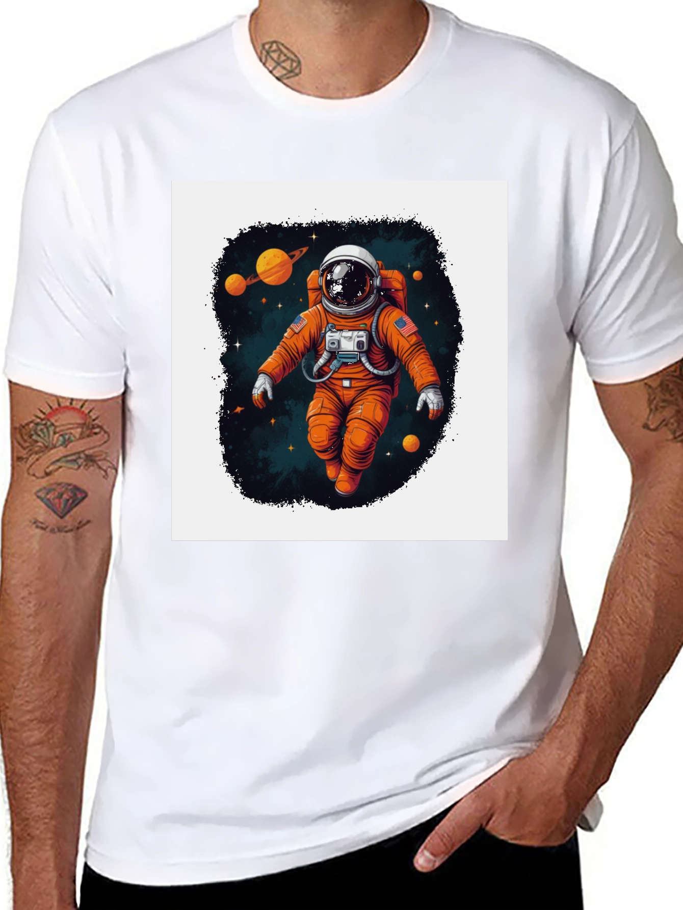 Astronaut in Space Graphic T-Shirt
