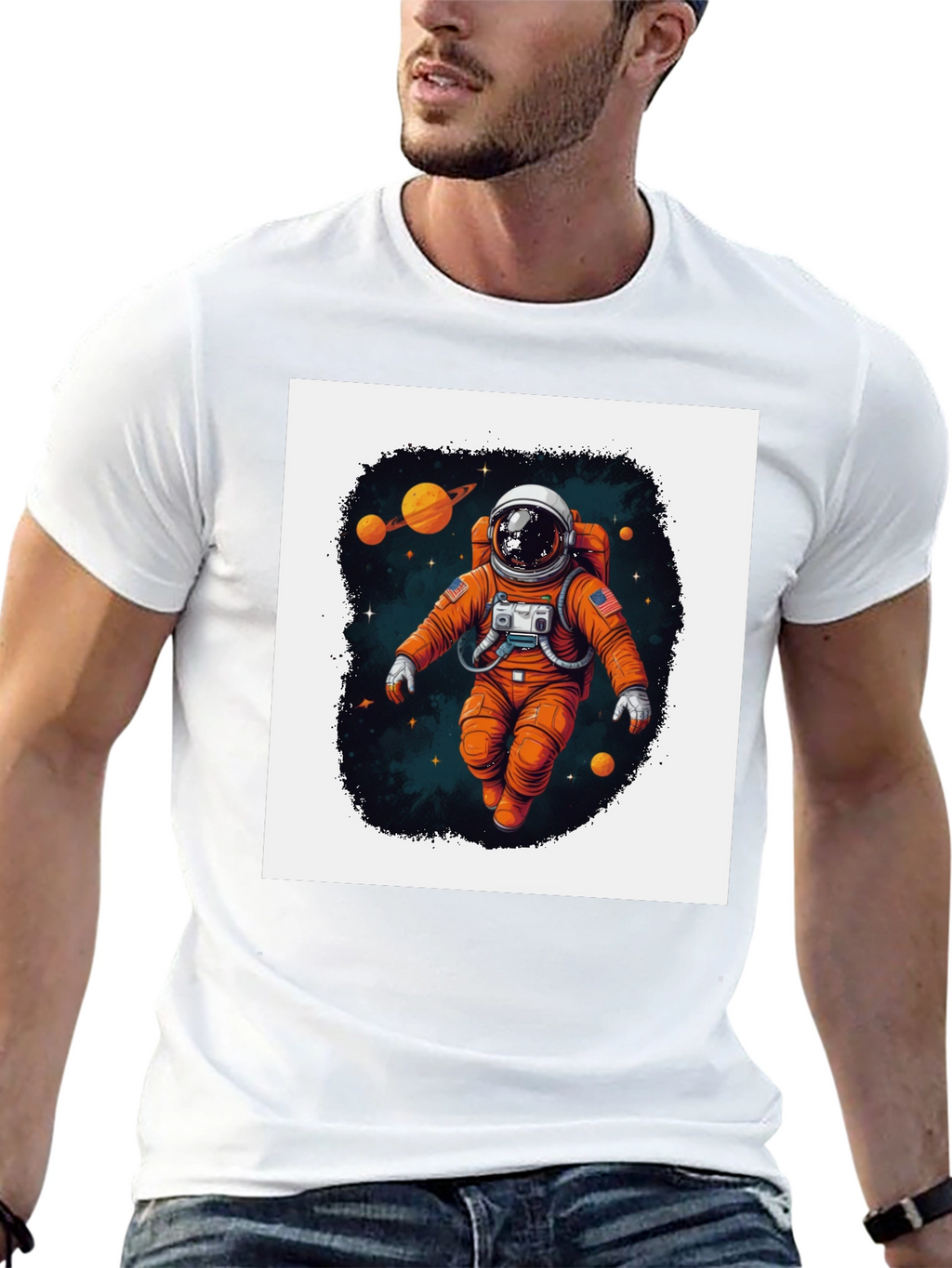 Astronaut in Space Graphic T-Shirt