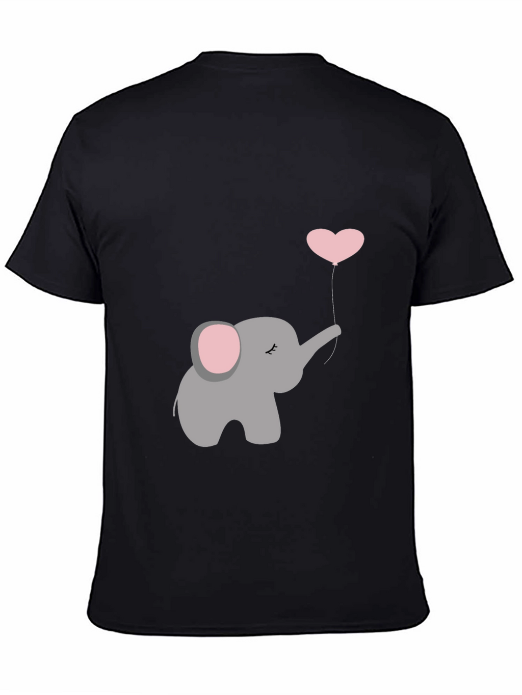 Elephant Heart Balloon Graphic Tee - Black