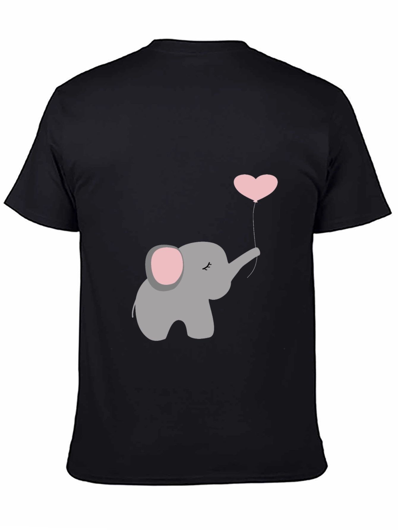 Elephant Heart Balloon Graphic Tee - Black