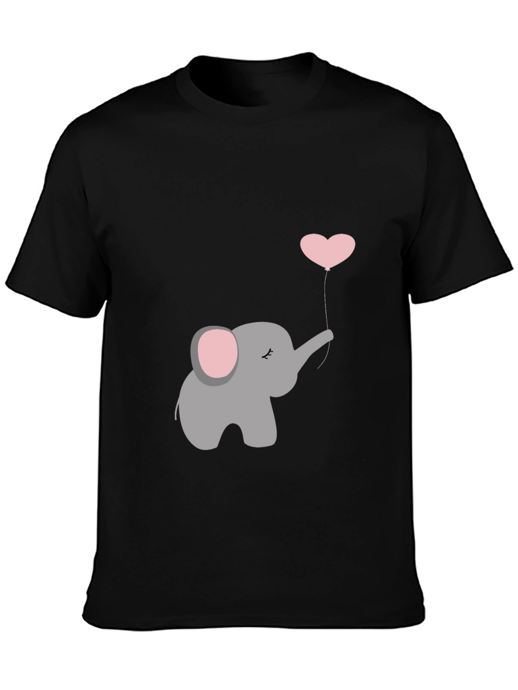 Elephant Heart Balloon Graphic Tee - Black