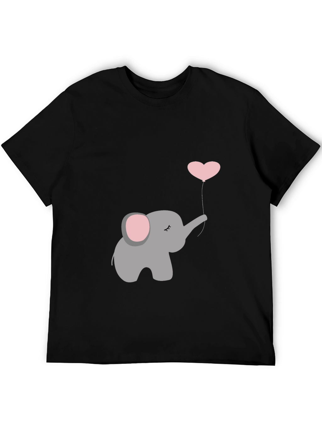 Elephant Heart Balloon Graphic Tee - Black