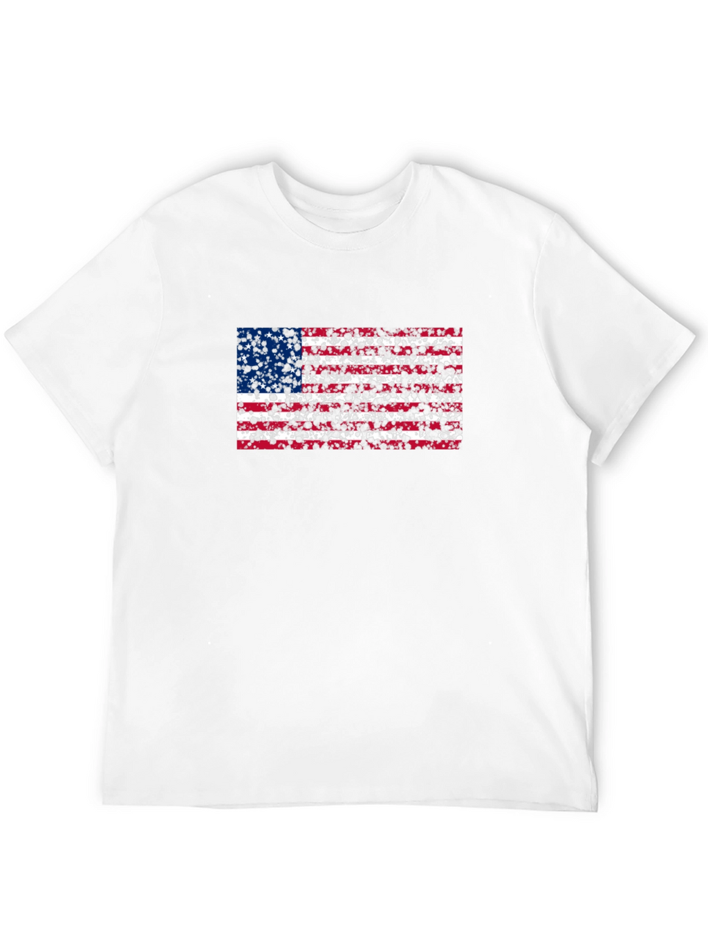 Distressed American Flag Graphic Tee - Black