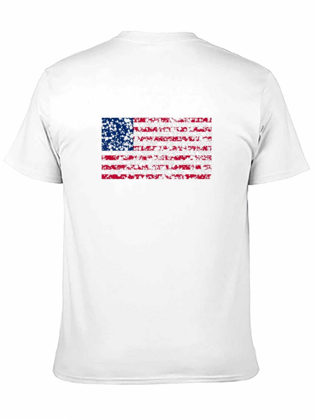 Distressed American Flag Graphic Tee - Black