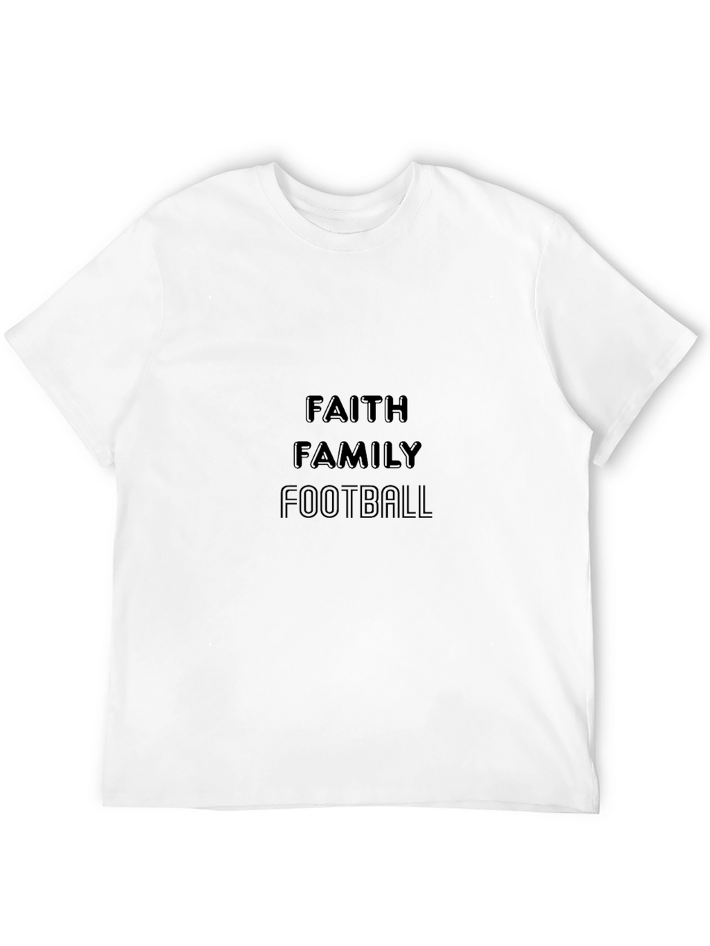 Faith Family Football Black T-Shirt