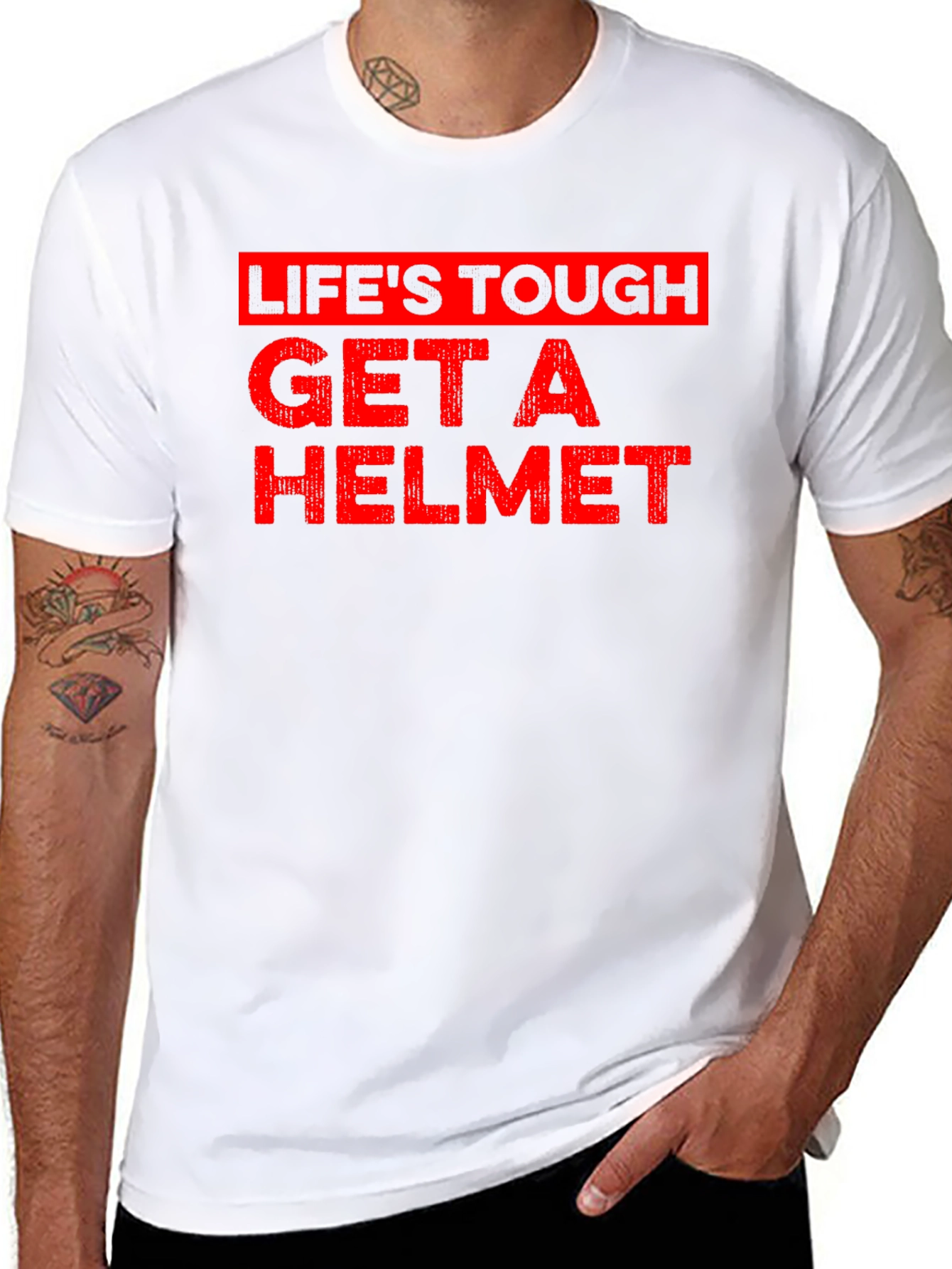 Lifes Tough Get A Helmet Graphic Tee