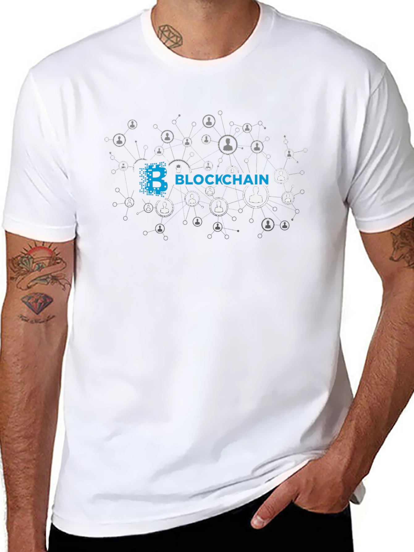 Blockchain Network Black Graphic Tee