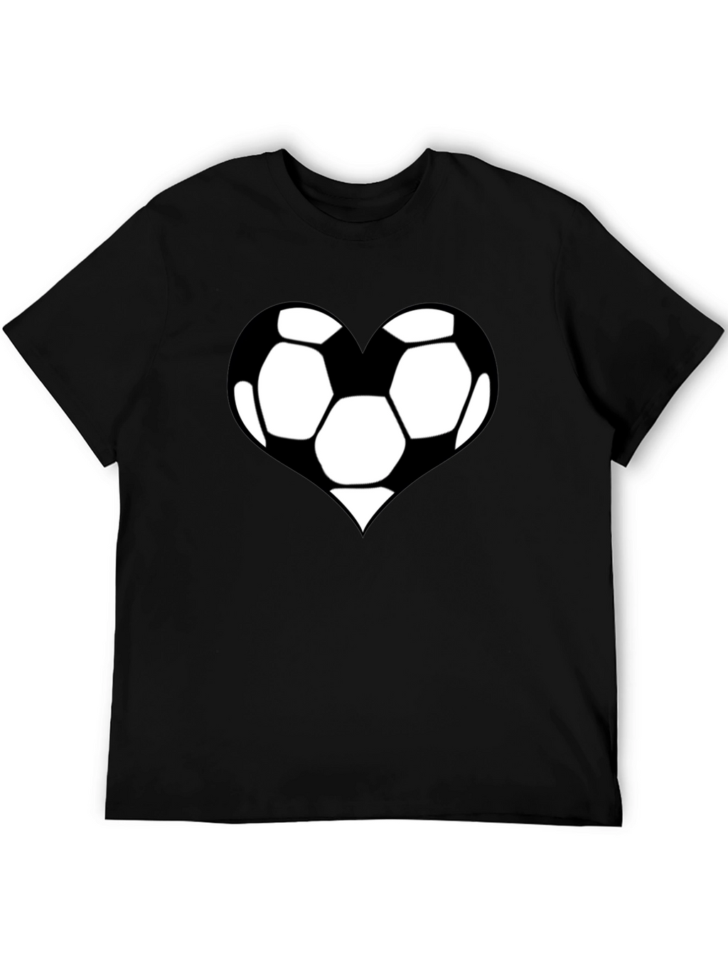 Soccer Heart T-Shirt - Black Cotton Graphic Tee