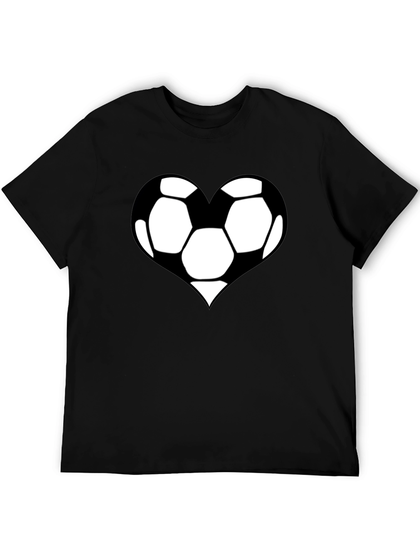 Soccer Heart T-Shirt - Black Cotton Graphic Tee