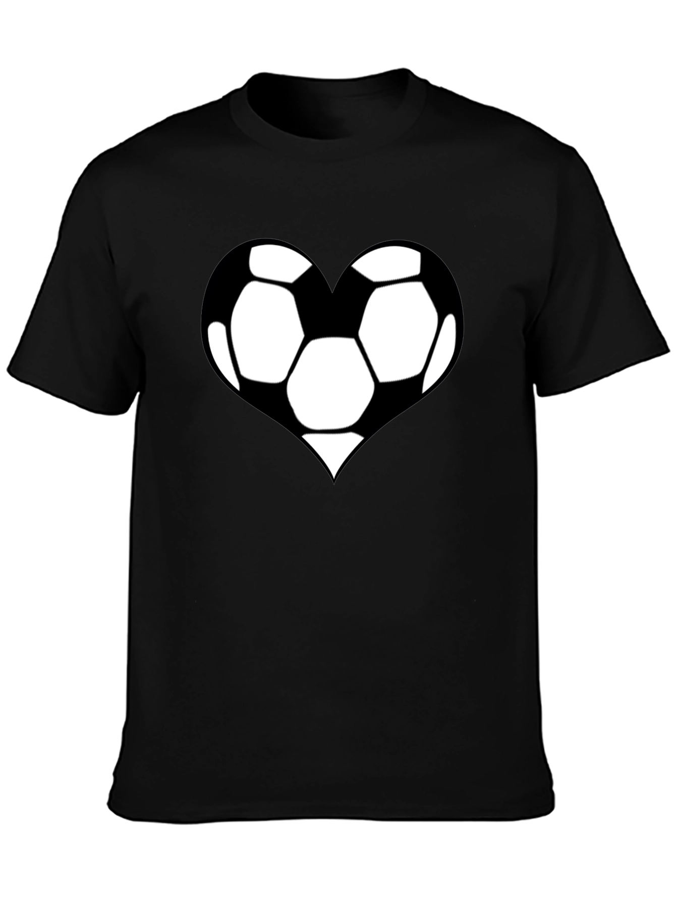 Soccer Heart T-Shirt - Black Cotton Graphic Tee