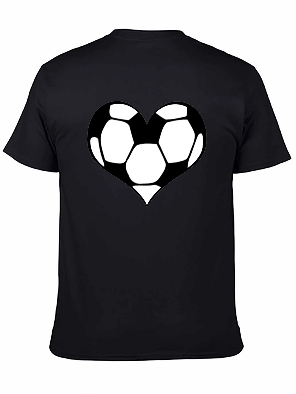 Soccer Heart T-Shirt - Black Cotton Graphic Tee