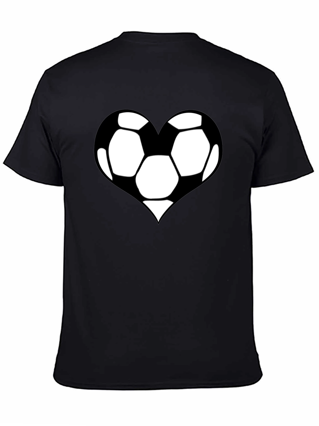 Soccer Heart T-Shirt - Black Cotton Graphic Tee
