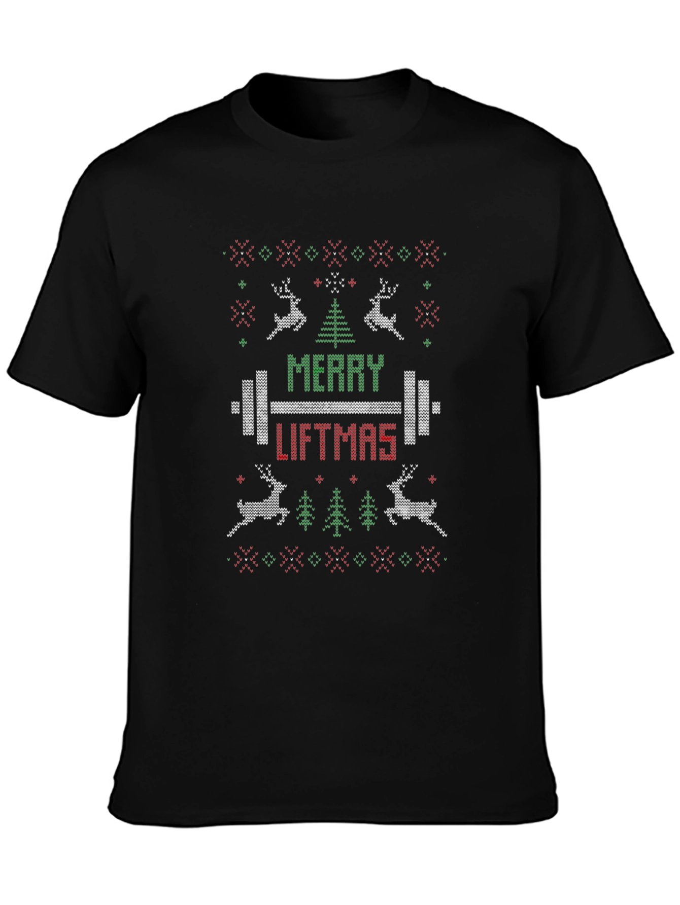 Merry Liftmas Weightlifting Holiday Ugly T-Shirt